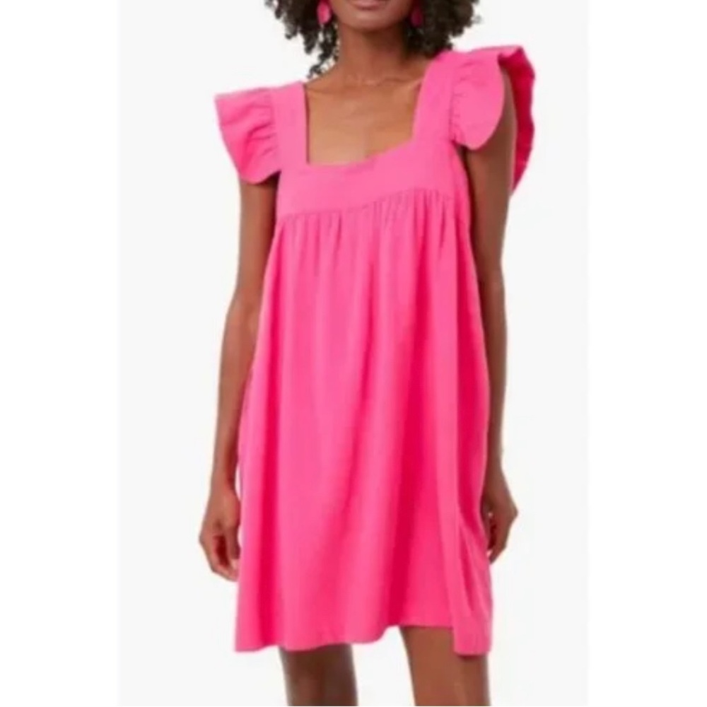 Camellia Pink Hazel Flutter Sleeve Dress